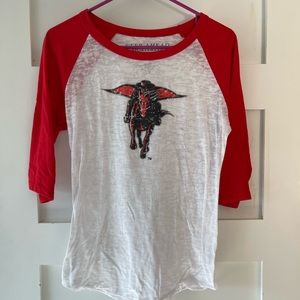 Texas tech masked rider baseball tee